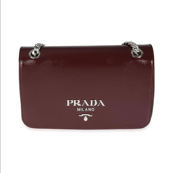 PRADA pattina in pelle saffiano vernice bag 318 - Picture 1 of 8